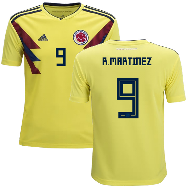 Colombia #9 R.Martinez Home Kid Soccer Country Jersey - Click Image to Close